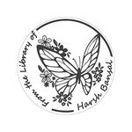 Butterfly Library Personalised Book Stamp with Your Name(5 cm Dia), customised for Stamping Books for Readers, Great Gift for booklovers, Kids, Teachers