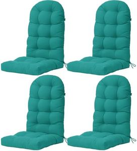 YEFU Adirondack Chair Cushion, Rocking Chair Cushions High Back Set of 4, Thickened Patio Chair Pad for Indoor and Outdoor, 49x20x5 Inch, Teal