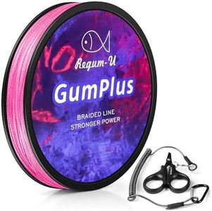 GumPlus 8X Stealth Braided Fishing Line 150 Yards / 120 LB Abrasion Resistant Superline Zero Stretch & Smaller Diameter Confuse & Catch Big Fish Better in Saltwater & Freshwater (Pink)