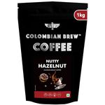 Colombian Brew Hazelnut Instant Coffee Powder, No Sugar Vegan, 1kg Hotel Pack