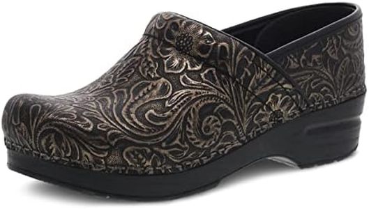 Dansko Professional Slip-On Clogs for Women – Rocker Sole and Arch Support for Comfort – Ideal for Long Standing Professionals – Nursing, Veterinarians, Food Service, Healthcare Professionals, Black, 7.5-8