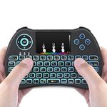 [Updated Backlit Version] FeBite Backlit Wireless 2.4G air Mouse Keyboard Mini Keyboard And Mouse with Touchpad Rechargeable for Android Google TV box Windows Pc Pad Xbox 360 PS3 (Colorful Backlit)