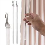 Amazing Drapery Hardware Clear Acrylic Drapery Wand, 36-Inches, 2 Pack - Invisible & Sturdy Curtain Pull Rod - UV-Resistant - Ideal for High Hanging Drapes & Heavy Curtains in Homes & Offices