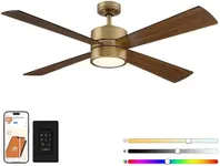 Parrot Uncle Ceiling Fans with Lights and Remote, 52 Inch Gold Ceiling Fan for Bedroom Living Room, Farmhouse Chandelier Outdoor Ceiling Fan with Light Reversible Blades, Ventilador de Techo con Luz