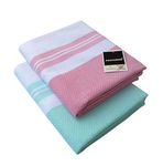 PADHUMAM Bath Towels Cotton Large Size 80cm x 160cm - Pink/Green