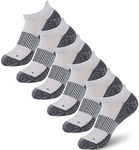 FOOTPLUS Copper Infused Socks, Men Women Boys Girls Thick Cushioned Low Cut Odor Free Golf Tennis Cushioned Gym Arch Support Marathon Jogging Socks,White&Black,Large/X-Large