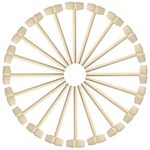 24 Pcs Mini Wooden Hammers for Breakable Chocolate, Natural Wood Toy Mallets for Kids