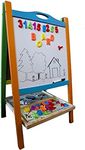 Kids Art Easel Double Sided Wooden Magnetic Whiteboard Painting Easel for Small Kids & Toddlers Non Toxic Eco Friendly Standing Educational Toy-Best with Crayola Kits, Arts and Crafts Supplies