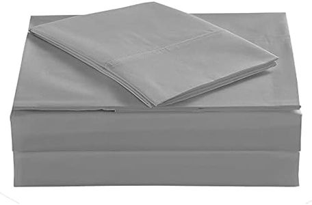 ELINEN Twin Size Percale Bed Sheets, 200 Thread Count Cotton Polyester Blend Sheet Set,Wrinkle Free,Breathable,Crisp Refreshing Feeling, 60 Cotton 40 Polyester Cotton Rich Sheets 3 PC(Light Gray,Twin)
