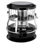 9000 BTU Indoor & Outdoor Kerosene Heater, 2 in 1 Portable Non Electric Kerosene Heaters and Stove, Mini Heatesr for Camping, Cooking, Garage and Emergency Preparedness Black