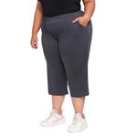 VAISHVIK Women Big Size Below Knee 3/4th Pant Dark Grey - 5XL 46 48 in