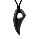 constantlife Cremation Jewelry Memorial Urn Necklace for Ashes - Wolf Tooth Stainless Steel Pendant for Men Pet Dog Cat Keepsake (Black)