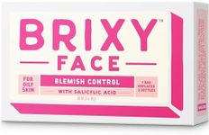 BRIXY Blemish Control Facial Cleansing Bar – Salicylic Acid Unclogs Pores And Balances Natural Oils, Ceramides and Niacinamide Promote Heathy Skin Barrier, pH Balanced, Soap Free, Vegan