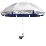 G4Free UPF 50+ Universal Clamp On Umbrella Adjustable 55 inch Outdoor UV Protection Beach Chair Umbrella for Strollers, Wheelchairs, Patio Chairs, Beach Chairs, and Golf Carts(Blue)