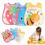 BabyGo Plastic Waterproof Baby Apron with Bib (Pack of 3) Random Color