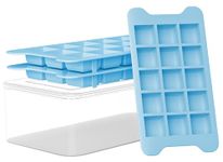 Ice Cube Tray for Freezer with Bin: Easy Release Ice Cube Maker with Covered Ice Holder - GGUW 3pack Ice Trays for Making 1.5inch Icecubes - Icebox with Lid