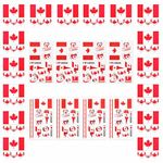 AhfuLife 24 Sheets Canada Flag Tattoos for Olympic Decorations 2024 - Temporary Tattoo Transfer Stickers for Victoria Day Canada Day Football Fan Support Event (Canada)