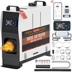 220V 8KW Diesel Air Heater, Portable and Convenient Integrated Parking Heater Heating, All-in-one Single Hole with Remote Control,Bluetooth APP Control and LCD Monitor for Car Trucks Bus RV