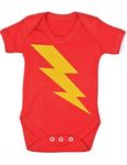 Superhero Baby Grow for Boys or Girls | Lightning Bolt Flash Baby Bodysuit Vest - Unique Baby Shower or New Parents Gift | BABY MOO'S UK (3-6 Months)