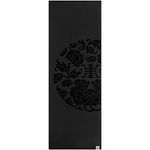 Gaiam Dry-Grip Yoga Mat - 5mm Thick Non-Slip Exercise & Fitness Mat for Standard or Hot Yoga, Pilates and Floor Workouts - Cushioned Support, Non-Slip Coat - 68 x 24 Inches - Black