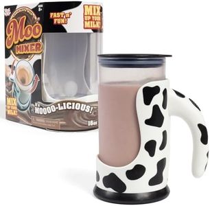 Hog Wild Moo Mixer Supreme Chocolate Milk Mixing Cup - Automatically Mixes Powder and Syrup - Stir and Drink in 1 Glass -16 oz