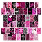 TwoDays Mcbling Room Decor Aesthetic Wall Collage Kit, Trashy Y2k Posters for Girls bedroom, 2000s Hot Pink Wall Art, Emo Baddie Prints for women Apartment.(Set of 50, 4" × 6")