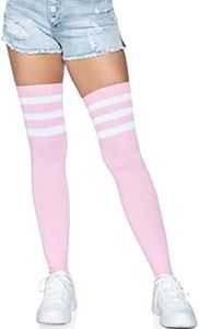 Leg Avenue Women's Athletic Ribbed Thigh-High Hosiery, Light Pink, One Size