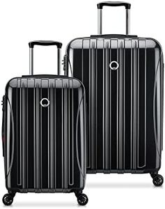 DELSEY Paris Helium Aero Hardside Expandable Luggage with Spinner Wheels, Black, 2-Piece Set (21/25), Helium Aero Hardside Expandable Luggage with Spinner Wheels