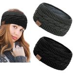 Kavya Winter Headbands for Women's Hair, Knitted Headband Soft Lining Cable Ear Warmers Comfy Ear Muffs Crochet Ladies Head Band Ski Walks Gifts for Women Girl