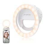 ATUMTEK 4" Rotatable Selfie Ring Light for Phone, Rechargeable Clip-on Ring Light for Photo and Video, 3 Color Temperatures for Streaming, TikTok, Instagram, Zoom Meeting and Video Conference, White