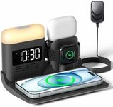Wireless Charger, 3 in 1 Charging Station, Bedside Alarm Clock Night Light, Multi Charger Station for iPhone 15 14 13 12 11 Pro Max XS XR X 8, Apple Watch 9 8 7 6 5 4 3, AirPods Pro 3 2 Charging Dock