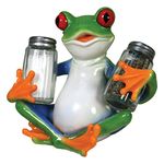 River's Edge Hand Painted Poly Resin Salt and Pepper Shaker Set (Tree Frog)