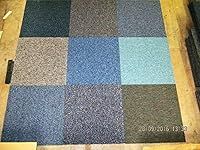 rhinos autostyling 20 x Carpet Tiles 5 SQM Heavy Duty Home Commercial Retail Office Shop Premium Flooring Rugs Floor Tile Hardwearing Anti-Slip Floor Covering, RANDOM, Bitumen backed