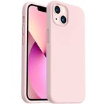 ORNARTO Shockproof Liquid Silicone Designed for iPhone 13 Case Gel Rubber Full Body Protection Anti-Shock Cover Case Drop Protection 6.1inch-Chalk pink