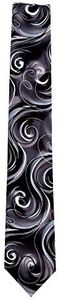 Jerry Garcia mens JG-8130 Fashion Designer Brand Necktie Ties, Black Gray, One Size