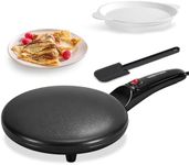 Golden Prairie 8" Electric Crepe Maker, Nonstick Crepe Pan with Long Handle, Auto Temperature Control, Quick Heat-Up 800W, Easy Clean, PFOA & BPA Free with Batter Tray