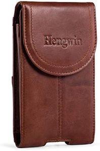 Belt Clip Holster Pouch Hengwin Genuine Leather Phone Case Holster with Magnetic Closure Purse Belt Loop Pouch Bag Compatible for iPhone XR 7 8 Plus Samsung S8 Plus +Keyring(Brown)