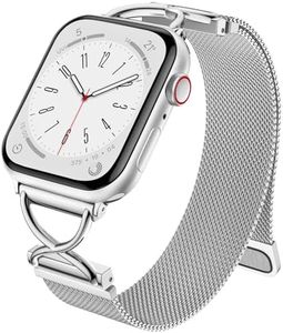 Dirrelo Band Compatible with iPhone Watch Bands for Women 40mm 41mm 38mm 42mm 44mm 45mm 49mm, Metal X-shape Clasp Magnetic Strap for Apple Watch SE Band Series 9/8/7/6/5/4/3/2/1/Ultra(1/2), Silver