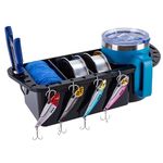 Sohinda Boat Cup Holder, Boat Caddy Organizer, Multifunctional Boat Storage Organizer for Boat, Kayak, Pontoon, Bass Boat, Jon Boat - Fishing Tool Holder, Boat Fishing Accessories(Black)