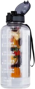 BELLE VOUS Botella Deportiva Grande de 2 L - Infusionador de Te e Infusiones con Medidas Horas Tapa Abatible Pajita - Botellas de Agua con Filtro para Gimnasio Running Gym Sin BPA