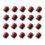 Electronic Spices (20psc) Small Mini Boat On/Off Rocker Switch Snap-in 2-Pin Red Plastic Button