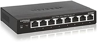 NETGEAR GS308T 8 Port Gigabit Ethernet Smart Managed Pro Network Switch, Hub, Internet Splitter, Desktop VLAN, IGMP,QoS
