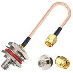 YILIANDUO SMA Pigtail Cable SMA Male to Female Jack Coupling Nut Hole Waterproof Bulkhead Straight O-Ring Jumper Cable RG316 15CM for Ham Radio Kenwood Yaesu Vertex Standard Horizon Marine Pack of 2