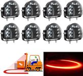 Fuguang [8 Pack] LED Forklift Lights Red Arc Forklift Safety Light Warehouse Safe Warning Lights 10V-100V (Red 8 Pack)