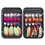 Goture 40pcs Fly Fishing Flies Kit Fly Assortment Trout Fishing with Fly Box - Dry Flies Wet Flies Streamers Nymphs - Steelhead Bass Trout Flies for Fly Fishing