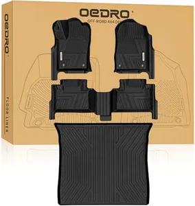OEDRO Upgraded Floor Mats Set for 2016-2021 Jeep Grand Cherokee / 2022 2023 Jeep Grand Cherokee WK (Non L),Custom Fit TPE All Weather Floor Liner & Trunk Cargo Mat for Grand Cherokee Accessories