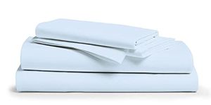 TEXAS LINEN CO. Egyptian Cotton California King Bed Sheets - 800 Thread Count 4 PC Light Blue Bed Sheet for Calking Size Bed, Sateen Weave Deep Pocket Luxury Hotel Sheets, Extra Soft Cooling Sheets