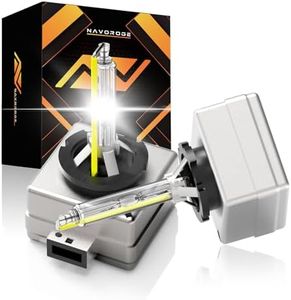 NAVOROGE D3S HID Headlight Bulb, 6000k Cool White 35W D3S HID Bulbs High Low Beam, 66340 42403 42302 42302C1 Xenon Replacement Bulbs, Aluminum Stents Base, IP67 Waterproof,Pack of 2