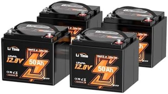 LiTime(4-PACK)12V 50Ah TM Bluetooth LiFePO4 Battery,Lithium Deep Cycle Battery,Low Temperature Protection & 50A BMS, 4000+ Cycles, Perfect for Trolling Motors,Yacht, Marine, Boat,Fishing Finder