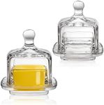 ZOOFOX 2 Pack Glass Butter Dish, Sm
